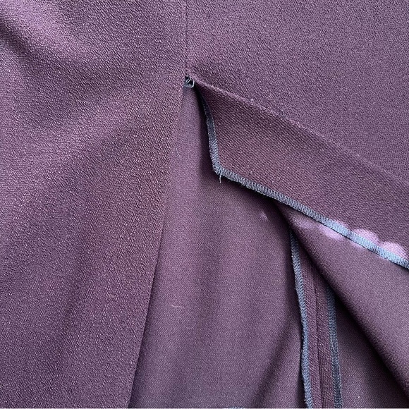 VTG Claude Montana Purple Pencil Skirt SZ 42/M Faux Leather Trim Classic Retro - Picture 7 of 10